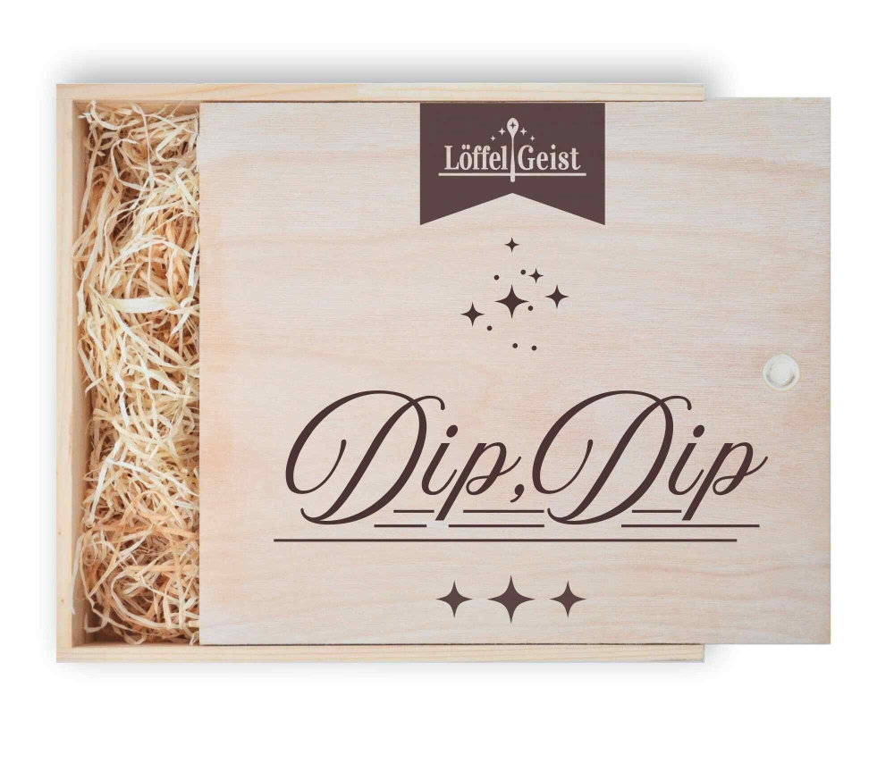 Geschenkverpackung Holzbox mit Lasergravur ´DipDip´