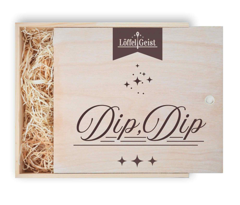 Geschenkverpackung Holzbox mit Lasergravur ´DipDip´