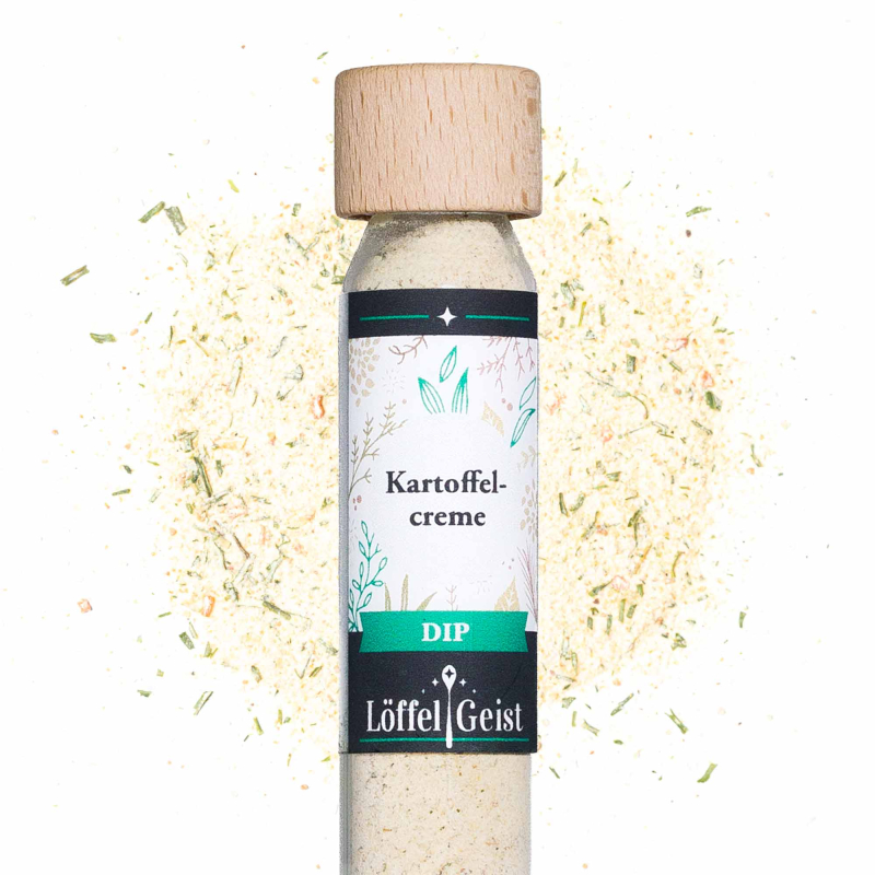 Kartoffelcreme Dip im Reagenzglas