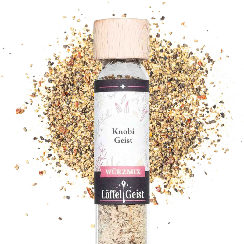 KnobiGeist Gewürzmischung im Reagenzglas