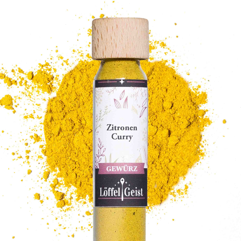 Zitronen Curry Gewürz im Reagenzglas