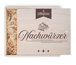 Geschenkverpackung Holzbox mit Lasergravur ´Nachwürzer´