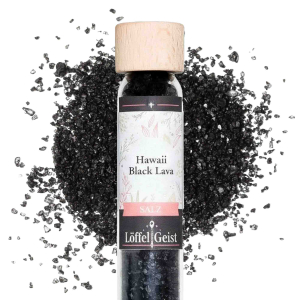 Hawaii Black Lava Salz im Reagenzglas